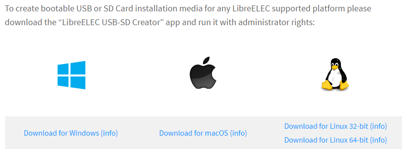 Download LibreELEC USB-SD Creator