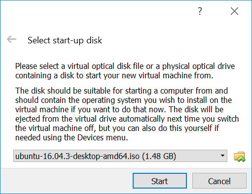 Select start-up disk